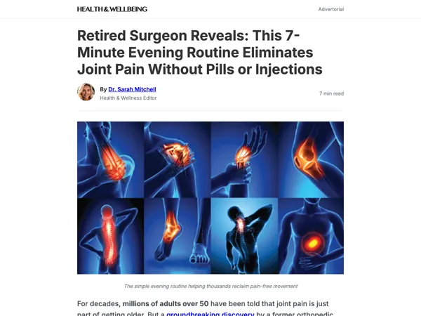 Joint Relief Evening Ritual advertorial example preview