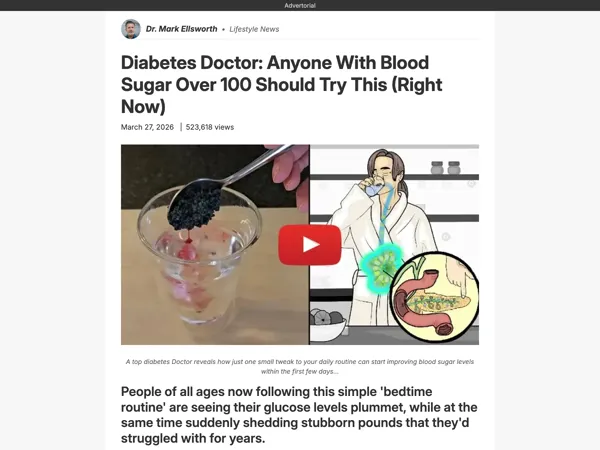 Diabetes Health Advertorial advertorial example preview